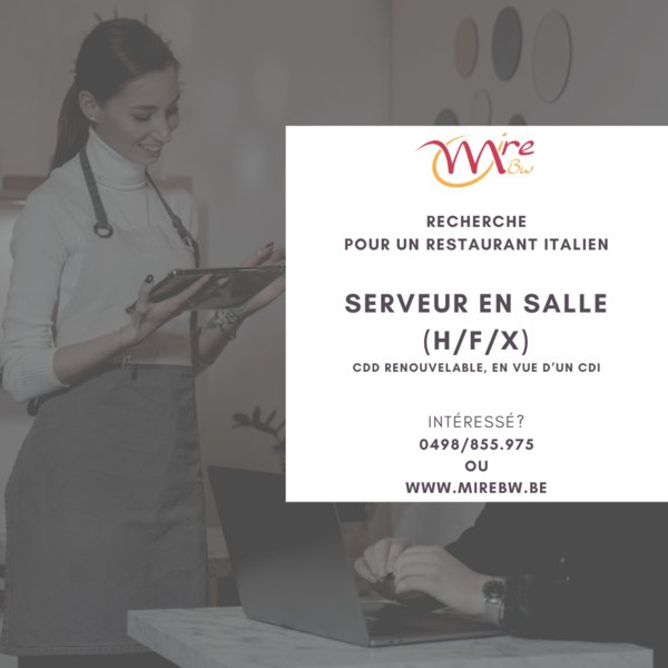 SERVEUR EN SALLE (H/F/X) SERVEUR EN SALLE (H/F/X)