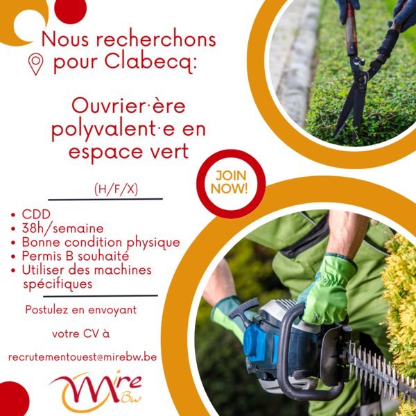 Ouvrier·ère en espace vert (H/F/X) Ouvrier·ère en espace vert (H/F/X)