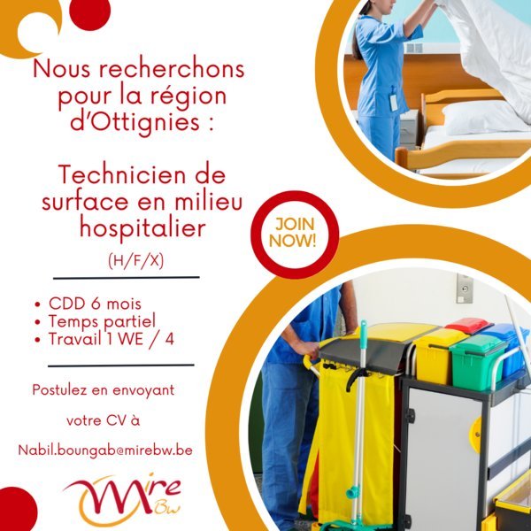Technicien·ne de surface en milieu hospitalier (H/F/X) Technicien·ne de surface en milieu hospitalier (H/F/X)